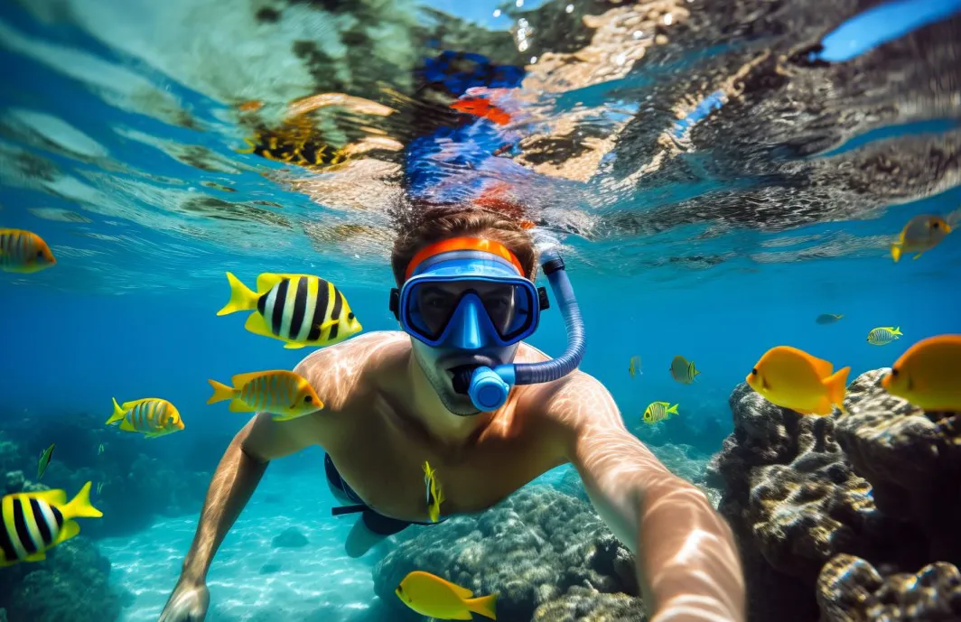 Snorkelen tussen de vissen in het heldere water bij Dénia